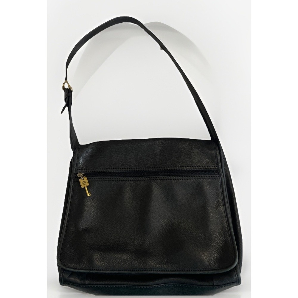 Fossil Black Leather Crossbody Shoulder Bag